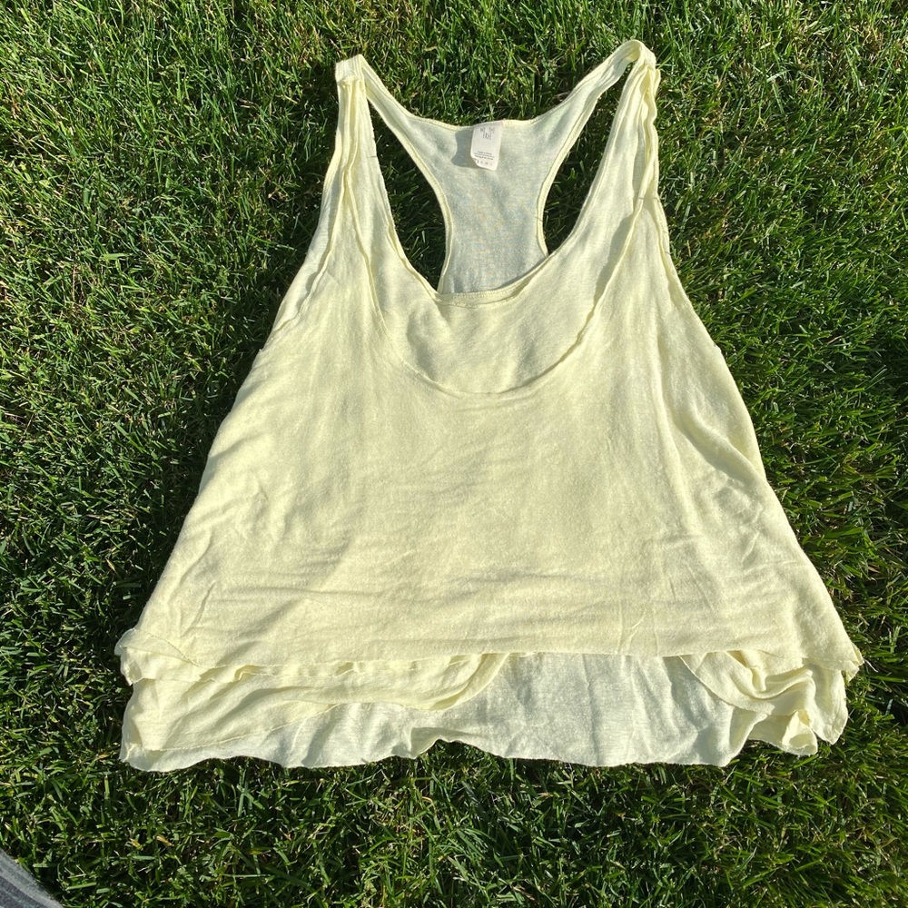 Free People Yellow Tank Top XS